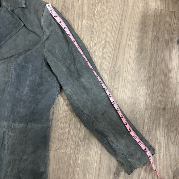 Jessica London 100% Suede Leather 3 Button Lined Blazer Jacket Gray Women’s 14 - Picture 9 of 10